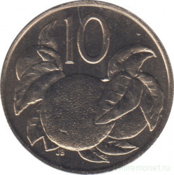 Монета. Острова Кука. 10 центов 1974 год.