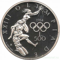 Монета. Сан-Марино. 500 лир 1984 год. XXIII Олимпиада.
