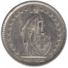 Монета. Швейцария. 2 франка 1972 год.