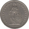  Монета. Швейцария. 2 франка 1972 год. рев.