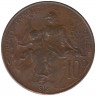 Монета. Франция. 10 сантимов 1913 год. 