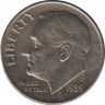  Монета. США. 10 центов 1989 год. Монетный двор P. ав.