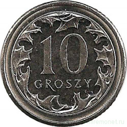 Монета. Польша. 10 грошей 2007 год.