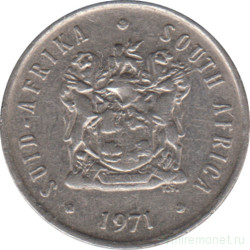 Монета. Южно-Африканская республика (ЮАР). 5 центов 1971 год.