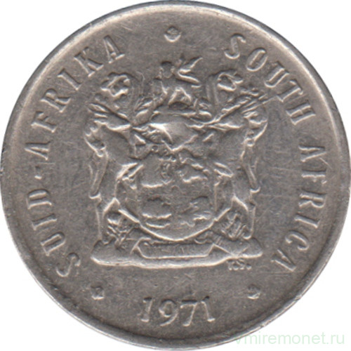 Монета. Южно-Африканская республика (ЮАР). 5 центов 1971 год.