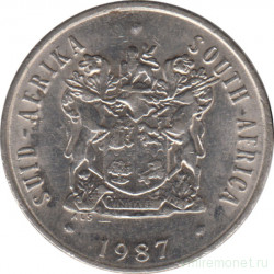 Монета. Южно-Африканская республика (ЮАР). 20 центов 1987 год.