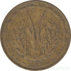 Монета. Французская Западная Африка. 10 франков 1957 год.