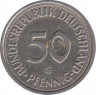 Монета. ФРГ. 50 пфеннигов 1991 год. Монетный двор - Карлсруэ (G). рев.