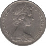 Монета. Австралия. 10 центов 1970 год. ав.