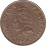 Монета. Французская Полинезия. 100 франков 1999 год. рев.