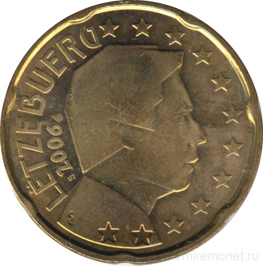 Монета. Люксембург. 20 центов 2006 год.
