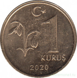 Монета. Турция. 1 куруш 2020 год.