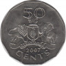 Монета. Свазиленд. 50 центов 2007 год. ав.