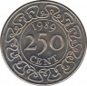 Монета. Суринам. 250 центов 1989 год. ав.