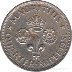 Монета. Маврикий. 1/4 рупии 1951 год.