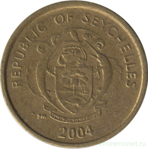 Монета. Сейшельские острова. 1 цент 2004 год.