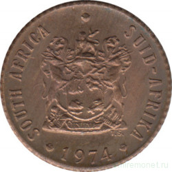 Монета. Южно-Африканская республика (ЮАР). 1/2 цента 1974 год.