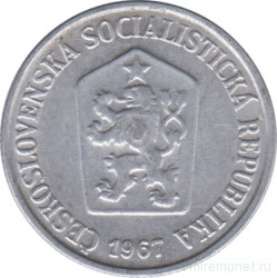 Монета. Чехословакия. 10 геллеров 1967 год.