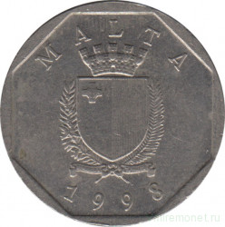 Монета. Мальта. 50 центов 1998 год.