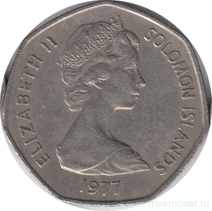 Монета. Соломоновы острова. 1 доллар 1977 год.