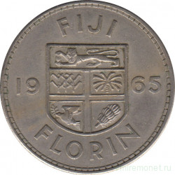Монета. Фиджи. 1 флорин 1965 год.
