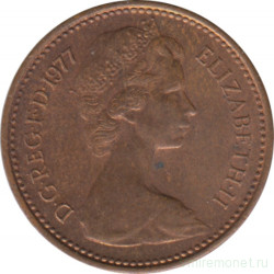 Монета. Великобритания. 1/2 пенни 1977 год.