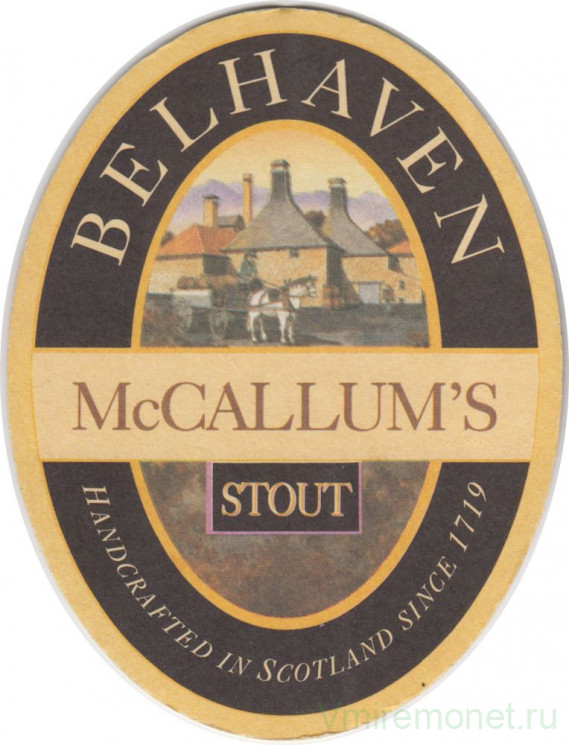 Подставка. Пиво  "Belhaven". (Этикетка).