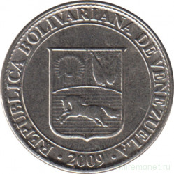 Монета. Венесуэла. 25 сентимо 2009 год.