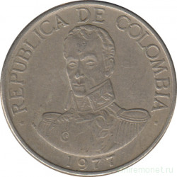 Монета. Колумбия. 1 песо 1977 год.