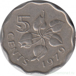 Монета. Свазиленд. 5 центов 1979 год.