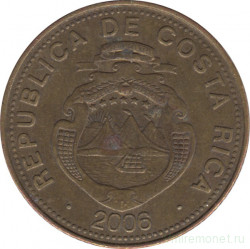 Монета. Коста-Рика. 50 колонов 2006 год.
