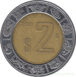 Монета. Мексика. 2 песо 2011 год.