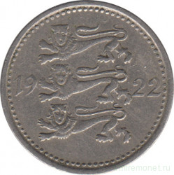 Монета. Эстония. 3 марки 1922 год.