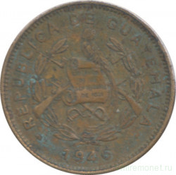 Монета. Гватемала. 1/2 сентаво 1946 год.