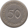 Монета. ФРГ. 50 пфеннигов 1974 год. Монетный двор - Штутгарт (F). рев.