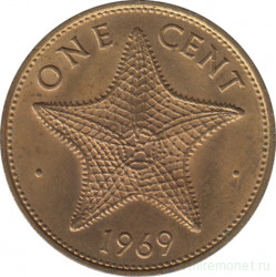 Монета. Багамские острова. 1 цент 1969 год.
