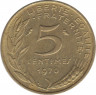 Монета. Франция. 5 сантимов 1970 год. ав.