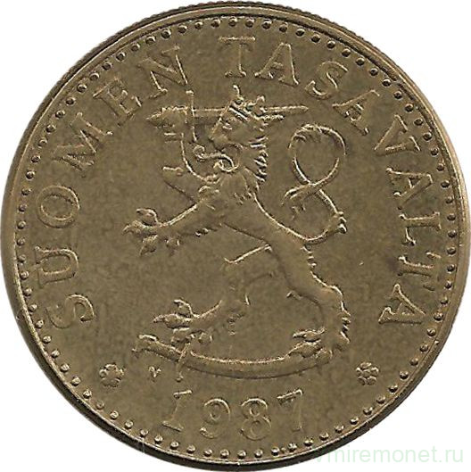 Монета. Финляндия. 20 пенни 1987 год (N).