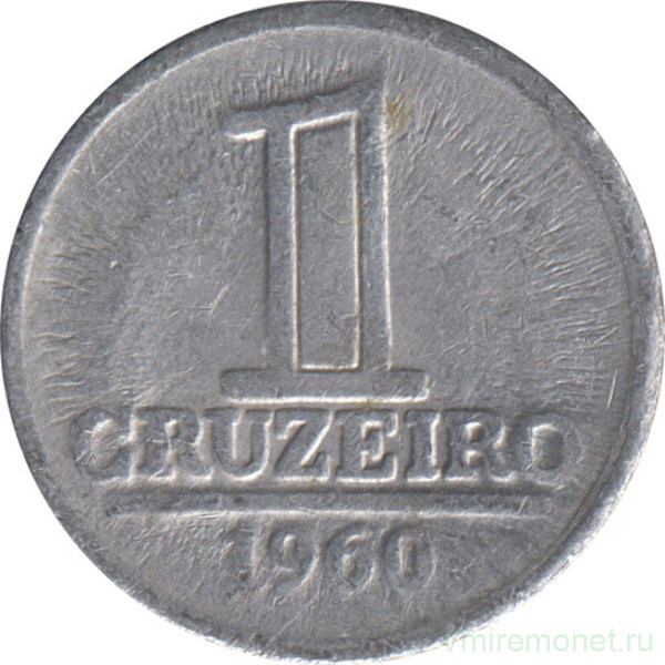 Монета. Бразилия. 1 крузейро 1960 год.
