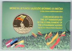 Монета. Литва. 25 литов 2013 год. Саюдис, 25 лет образования.