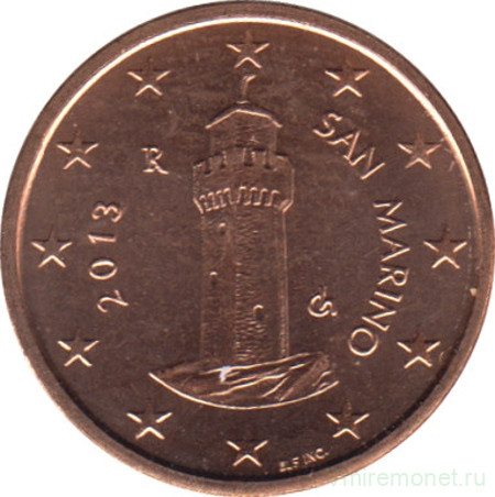 Монета. Сан-Марино. 1 цент 2013 год.