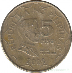 Монета. Филиппины. 5 песо 2009 год.