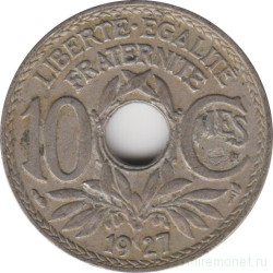 Монета. Франция. 10 сантимов 1927 год.
