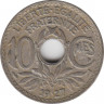  Монета. Франция. 10 сантимов 1927 год. ав.
