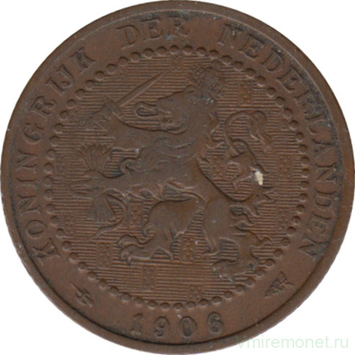 Монета. Нидерланды. 1 цент 1906 год.