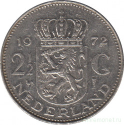 Монета. Нидерланды. 2,5 гульдена 1972 год.