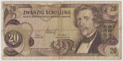 Банкнота. Австрия. 20 шиллингов 1967 год.