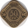 Монета. Нидерландские Антильские острова. 50 центов 1993 год. ав.