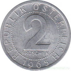 Монета. Австрия. 2 гроша 1965 год.