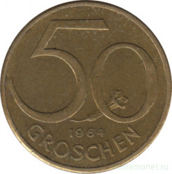 Монета. Австрия. 50 грошей 1964 год.